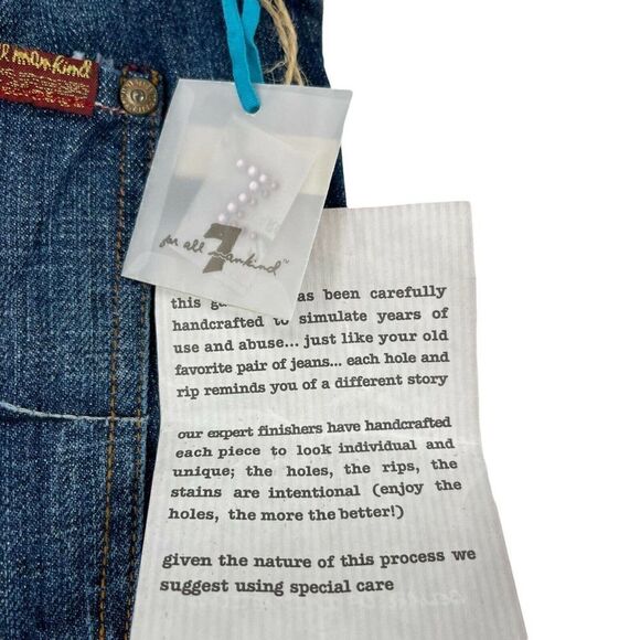 7FAMK Bootcut Blue Jeans Swarovski Crystal Pocket Womens Size 30 Designer Denim - Picture 6 of 9